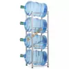 Suporte Refrigerador de Garrafão de Água Personalizado de Prata com 4 Camadas de Alta Resistência, Suporte para Armazenamento de Garrafão de Água de 5 Galões, Fileira Dupla/Simples