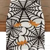 Toalha de mesa de Halloween transfronteiriça nova com esqueleto, abóbora e morcego, decoração de casa, toalha de mesa, toalha de mesa de centro