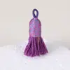 Pingente de Borla Pequena de Fio de Algodão Enrolado à Mão Estilo Xizang, Material para Pulseira DIY Feito à Mão, Ornamento de Borla Curta com Tampa Rosqueada