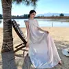 Vestido Estilo Resort para Mulheres, Elegante Vestido Social de Luxo para Festa de Aniversário, Vestido Longo de Chiffon com Renda de Fita Resistente