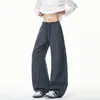 Outono 2026 Novo Calça Xadrez Retrô Americana com Perna Curva Calça Casual Preguiçosa Unissex Solta de Perna Larga Caimento Limpo