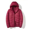 Chaqueta Ligera de Plumas 2024 para Hombre de Edad Media Casual Corta Otoño e Invierno Nueva Moda con Capucha Chaqueta de Plumas para Hombre