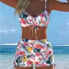 2027 Comercio Exterior Transfronterizo Europa y América Bikini de Dos Piezas con Tirantes Estampado Multiestilo Sexy para Mujer Traje de Baño de Verano