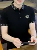 Camiseta Cruzada de Seda de Hielo para Hombre de Manga Corta 2026 Nuevo Verano Media Manga Juvenil Moderna Polo de Gama Alta
