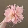 Flor Jian Roxa! Lindo prendedor de cabelo de jasmim barba de dragão! Grampo de franja ambiente grampo de borda de foto à beira-mar chapéu de ferro para cabelo adorno de cabeça