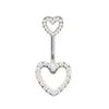 Anillo de ombligo con forma de corazón transfronterizo europeo y americano de gatte Anillo de ombligo de perla Fabricante de joyas de perforación corporal de uñas de ombligo en stock