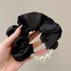 Scrunchie de rede colorido e oversized com alta elasticidade e alto apelo estético, acessório de cabelo multicamadas estilo francês