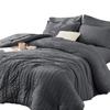 Juego de edredón seersucker de 3 piezas ropa de cama para las cuatro estaciones con funda de edredón y funda de almohada juego de edredón doble