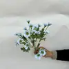 Flor de Manzanilla Artificial Margarita Tela de Seda Flores Falsas 7 Pétalos 21 Cabezas Crisantemo Silvestre Pequeño Decoración de Boda Adornos Flores al por Mayor