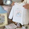 Camiseta para Niñas, Algodón Puro, Clase A, Camiseta Base de Manga Larga para Niñas, Estilo Otoño, Estampado de Dibujos Animados, Cuello Redondo, para Niñas Pequeñas