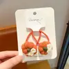 Corda de Cabelo de Lã Frutas Outono e Inverno para Menina Corda de Cabeça de Morango Abóbora Tricotada Fofa e Não Prejudicial ao Cabelo Elástico para Menina