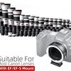 Anel Adaptador Eletrônico Automático para Câmera Mirrorless Anel de Lente Ef-Eosr Ef-Eosm Ef-Nex Gfx Fx