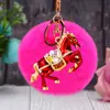 Llavero de Caballo del Zodiaco Incrustado con Diamantes para el Éxito, Llavero de Peluche para Coche para Hombres y Mujeres, Llavero de Regalo del Año del Caballo