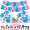 Decoración de Fiesta de Cumpleaños Temática Rosa con Puntadas Transfronterizas Lilo y Bebé Banderín de Fiesta Inserto para Pastel