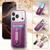 Aplicable a iPhone 18 Pro Max Marco Plateado Galvanizado Soporte para Tarjeta Funda de Teléfono Correa de Muñeca de Mano Apple 17 Funda Protectora con Ranura para Tarjeta