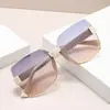 Nuevas Gafas de Sol de Moda Retro sin Marco Cortadas al Borde Transfronterizas para Hombres y Mujeres, Lujo Ligero Gama Alta Vacaciones Gafas de Sol con Protección UV