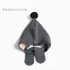Gorro de lana tejido con protección para los oídos para niños y bebés, transfronterizo, con etiqueta de tela elegante, correas de colores caramelo para niños y niñas