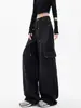 Jeans de Trabajo Negros Estilo Americano para Mujer, Nuevos de Verano 2026, Pantalones Delgados de Cintura Alta de Pierna Ancha, Pantalones de Pierna Recta, Pantalones Frescos y Elegantes