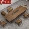 Mesa de té de placa grande de madera maciza estilo chino nuevo Platino Australiano Juego completo Mesa de té Kung Fu para el hogar Oficina Mesa y sillas de té Combinación Personalización