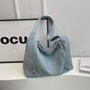 Bolsa Transversal Simples Casual Feminina 2024 Novo Estilo Japonês Grande Capacidade Bolsa de Ombro Leve Bolsa de Lona para Estudantes Universitários