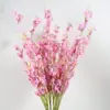 Orquídea Dançante Flor Artificial Amarela de Cinco Pétalas Flor Falsa Decoração de Casa Arranjo de Cena de Casamento Buquê Flor Artificial DIY