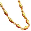 JL043 collar para hombre bañado en oro Cuentas Luohan ovaladas relieve a doble cara Collar grueso de oro Rey cadena gruesa que conserva el color