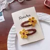 Grampos de Cabelo de Tricô com Flor para Crianças, Grampos Fofos para Bebês, Novos Grampos Femininos de Outono e Inverno Que Não Machucam o Cabelo, Grampos e Acessórios de Cabeça