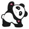 Flor de Zapatos de Panda Linda de Dibujos Animados Accesorios Joyería Desmontable DIY Llavero Agujero Accesorios para Zapatos Hebilla de Zapato de Goma Suave PVC