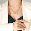 Dubai lujo no se desvanece exagerado letra B cadena gruesa chica popular dulce fresco viento colgante collar al por mayor joyería acero de titanio