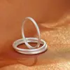 Anillo S999 de Plata Pura Geométrico Estilo Antiguo Liso para Mujer, Sensación de Lujo Ligero de Gama Alta, Anillos de Pareja Mate Personalizados al por Mayor