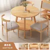 Mesa redonda pequeña color madera maciza mesa de comedor hogar apartamento pequeño mesa simple para comer catering comercial balcón conjunto de mesa y silla de negociación