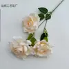 Rosa Artificial con 3 Cabezas, Rosa de Diamante para Arreglo Floral de Salón de Bodas, Rosa de Borde Enrollado para Decoración del Hogar, Flores Artificiales al por Mayor