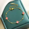 Pulsera de 7 mm tamaño pequeño acero de titanio moda para mujer de alta gama simple lujo ligero trébol de cuatro hojas comercio electrónico transfronterizo joyería al por mayor acero de titanio