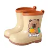 Novas Galochas Infantis Cartoon Capivara Tendência, Botas Fofas Impermeáveis e Antiderrapantes para Meninos e Meninas, Adequadas para Todas as Estações