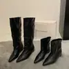 ¡Versión de piel de oveja! Botas altas de tacón de cuña vintage para personas menudas, botas altas que aumentan la altura, botas de caballero Maillard, botas western de punta
