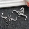 Lote de 8 Amuletos Grandes de Cabeza de Toro Calados Retro Plata Antigua Aleación para Pulsera DIY Hecha a Mano Collar Llavero Accesorios de Joyería