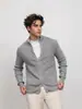 Chaqueta de punto para hombre, Nueva de Otoño/Invierno, Color liso, Cuello alto, Cremallera, Cárdigan, Prendas de punto versátiles y casuales para hombre