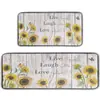 Tapete Estilo Pastoral Daifa TEMU Tapete de Cozinha Amazon Tapete Decorativo de Chão Flor de Girassol Tapete de Entrada