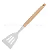 Juego de Utensilios de Cocina de Madera con Mango de Silicona para Cocinar, Espátula y Cuchara de Silicona Antiadherentes para Cocina Casera