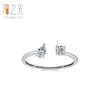 Moda S925 Prata Esterlina Zircão Duplo Nicho Luz Luxo Anel Ajustável Feminino Advanced Sense Empilhado Vestindo Anel Aberto