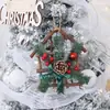 Nuevas Decoraciones Navideñas Mini Corona de Aguja de Pino Fruta Roja Decoración para Colgar en la Pared del Hogar Corona de Estrella de Cinco Puntas Colgante de Pared