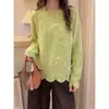 Suéter con estilo francés suave, bordado pesado, lazo, para mujer, invierno, holgado, estilo perezoso, prenda interior, suéter de punto, top de suéter