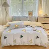 Nuevo conjunto de cuatro piezas estampado de algodón con aloe vera, amigable con la piel, para uso en casa, conjunto de cuatro piezas al por mayor, conjunto de cuatro piezas de algodón suave lavado