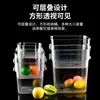 Cubo Cuadrado Transparente de PC Engrosado de Gran Capacidad con Tapa para Uso en Puesto, Adecuado para Almacenar Agua con Azúcar, Hielo Raspado y como Contenedor de Almacenamiento Comercial