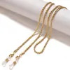Lanyard para gafas de moda europea y americana, cadena retorcida para gafas, cadena para el cuello de gafas, cadena anti-pérdida para mascarilla, cadena metálica para mascarilla, venta al por mayor