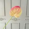 Flor Artificial Anthurium Vermelho de Filme 3D com Haste Única e Toque Realista para Decoração de Cena de Casamento, Decoração de Casa e Arranjos Florais