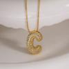Europa y Estados Unidos joyería transfronteriza nuevo collar de 26 letras inglesas femenino incrustado circón nicho temperamento cadena clavicular nkb798