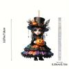 Colgante de bruja de calabaza de Halloween, avión transfronterizo, espejo retrovisor de Chen, colgante decorativo, llavero colgante