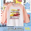 Ropa con temática del coche Rayo McQueen para niños pequeños, tops finos de primavera y otoño, camiseta de algodón para niños con mangas raglán largas, moderna