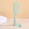 Pente de Costela Mini Macaron para Volume Alto na Coroa, Massagem, Cabo Longo Oco, Dupla Utilização para Cabelos Molhados e Secos, Pente de Plástico para Modelar para Estudantes